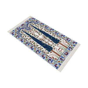 Pine Tree Soft Padded Prayer Rug | Cotton Layer Janamaz | Anti Slip Backing Bamboo Cotton Prayer Mat | Islamic Gifts