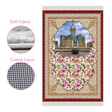 Pogled na Kaaba mekani podstavljeni molitveni tepih | Pamučni sloj Janamaz | Protuklizni podmetač od bambusovog pamuka za molitvu | Islamski pokloni