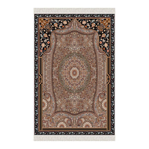 Anatolian Carpet Design Soft Padded Prayer Rug | Cotton Layer Janamaz | Anti Slip Backing Bamboo Cotton Prayer Mat | Islamic Gifts