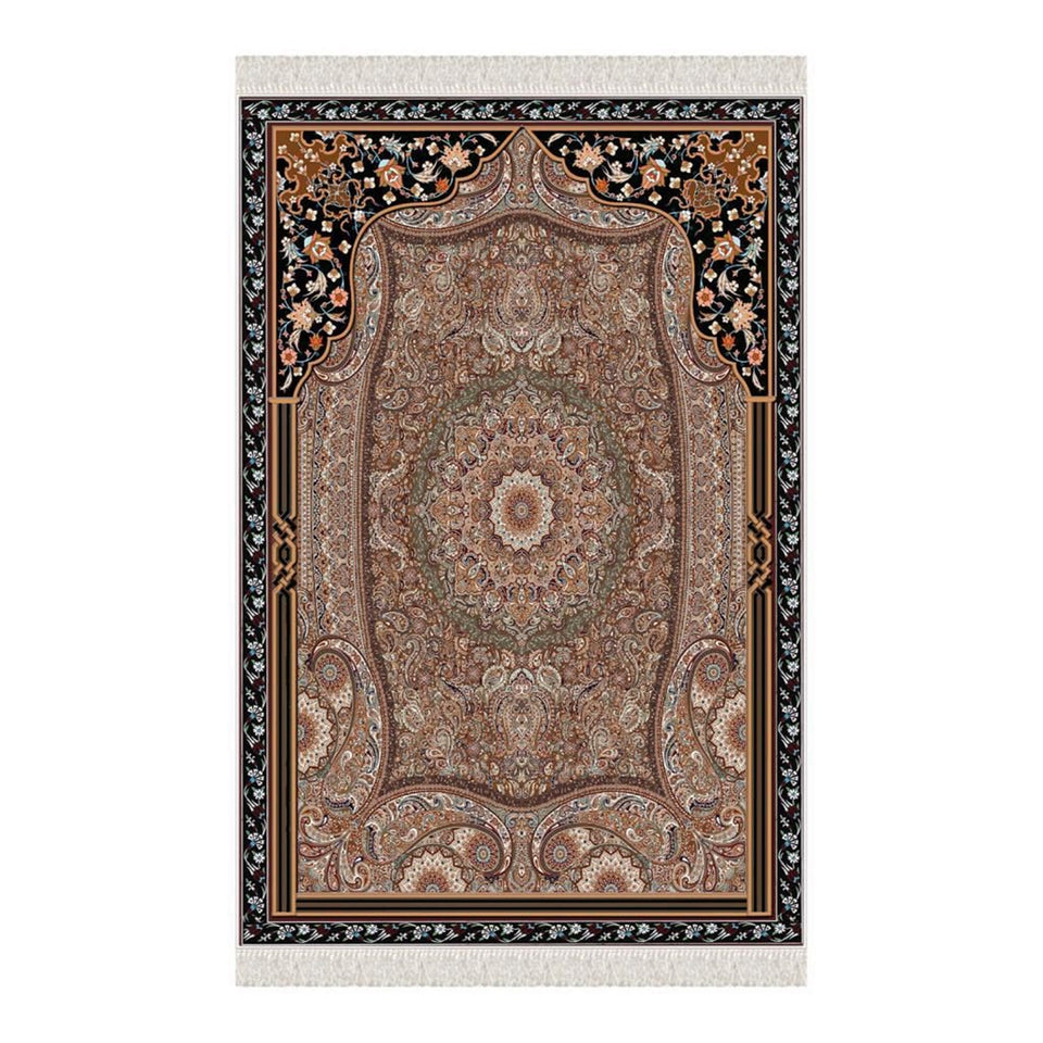 Anatolian Carpet Design Soft Padded Prayer Rug | Cotton Layer Janamaz | Anti Slip Backing Bamboo Cotton Prayer Mat | Islamic Gifts
