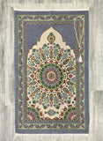Gray Circle Of Flowers Kilim Prayer Mat, Prayer Mat with Tasbeeh, Prayer Rug, Muslim Janamaz, Bohemian Rug, Turkish Rug, Islamic Gift YSLM41