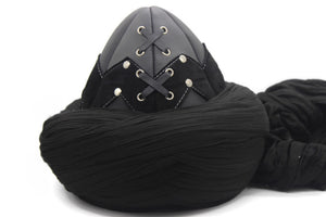 Ručno rađena kožna crna Ertugrul kapa, uskrsna koža Imamah, originalna Dirilis islamska kapa