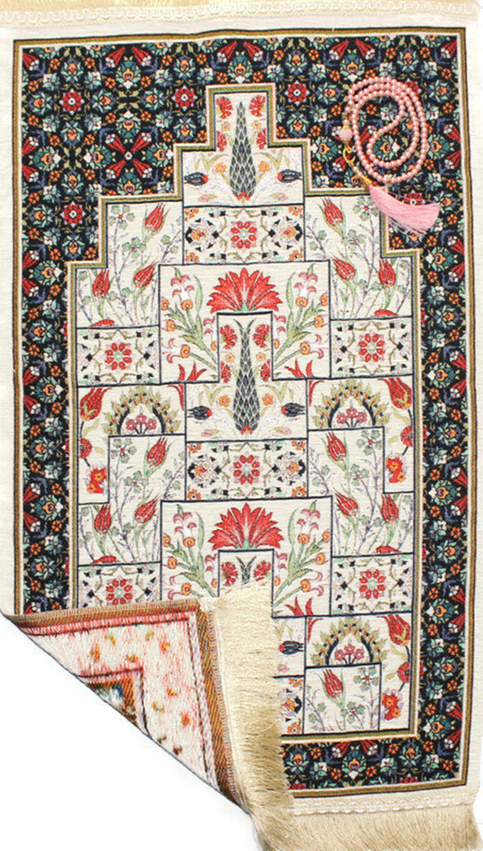 Children Prayer Rug,Prayer Mat, Prayer Mat with Tasbeeh, Prayer Rug,Muslim Janamaz,Bohemian Rug,Turkish Rug,Islamic Gift YSLM58