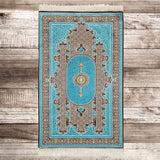 Blue Authentic Prayer Mat | Chenille Sajjada | Lux Musallah | Prayer Rug | Janamaz MVD67