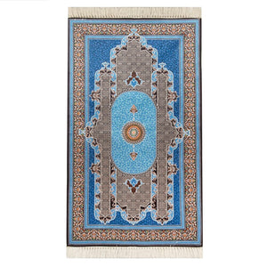Royal Blue Authentic Prayer Mat | Chenille Sajjada | Lux Musallah | Prayer Rug | Janamaz MVD71 - islamicbazaar