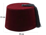 Cappello egiziano tarboush rosso turco di Fez con nappa nera, accessori per costumi da cappello Doctor Who Fez