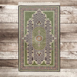 Green Authentic Prayer Mat | Chenille Sajjada | Lux Musallah | Prayer Rug | Janamaz MVD72
