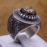 Yemeni Aqeeq Ring, Handmade Silver Ring, Sterling Silver Ring, Mens Statement ring, Personalised Jewelry