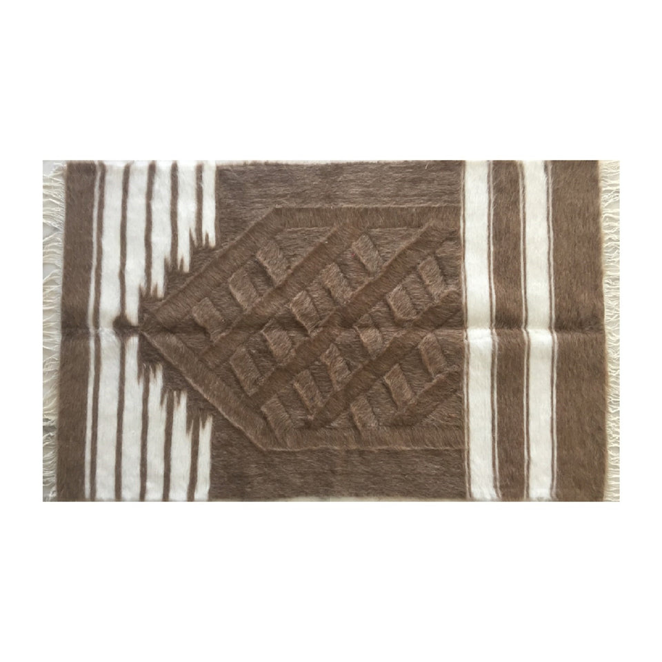 Handmade Angora Goat Mohair Wool Prayer Mat | Kilim Sajjada | Natural Musallah | Handcrafted Prayer Rug | Janamaz 80x120cm - islamicbazaar