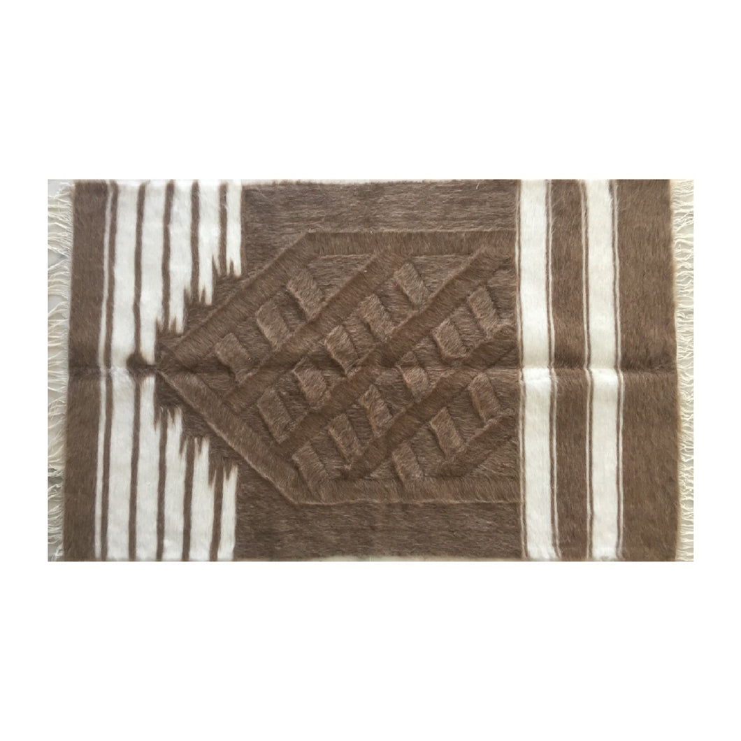 Handmade Angora Goat Mohair Wool Prayer Mat | Kilim Sajjada | Natural Musallah | Handcrafted Prayer Rug | Janamaz 80x120cm - islamicbazaar