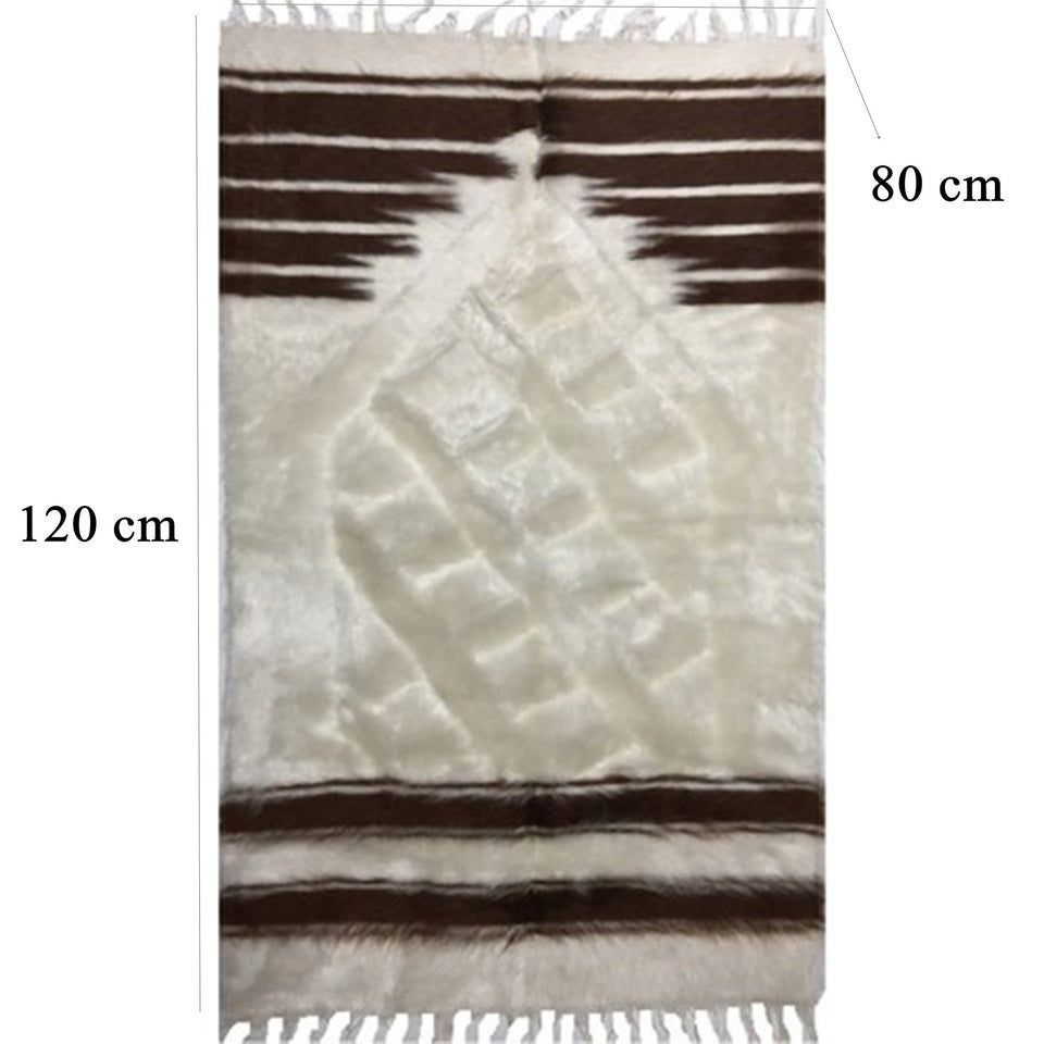 Handmade Mohair Wool Prayer Mat | Kilim Prayer Rug | Natural Musallah | Handcrafted Sajjada | Janamaz 80x120cm - islamicbazaar