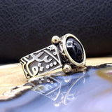 Wa Huwa Ala Kulli Shayin Qadeer Aqeeq Stone Ring Sterling Silver | Arabic Calligraphy Ring | Personalized Gift
