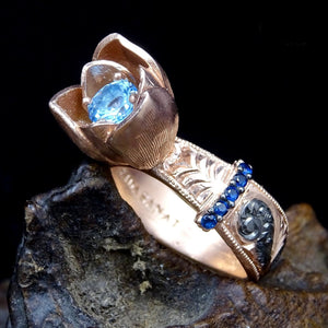 Blue Single Topaz Stone Ring | Unique Wedding Band | Unique Gift For Women | AnnivRing | Engagement Ring Bandersary Ring | Wedding