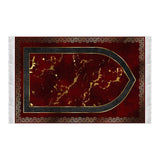 Red Marble Soft Padded Prayer Rug | Cotton Layer Janamaz | Anti Slip Backing Bamboo Cotton Prayer Mat | Eid Gifts