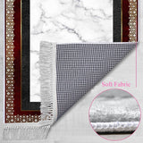 Red White Marble Soft Padded Prayer Rug | Large Size Prayer Mat | Anti Slip Backing Bamboo Cotton Prayer Mat | Islamic Gifts
