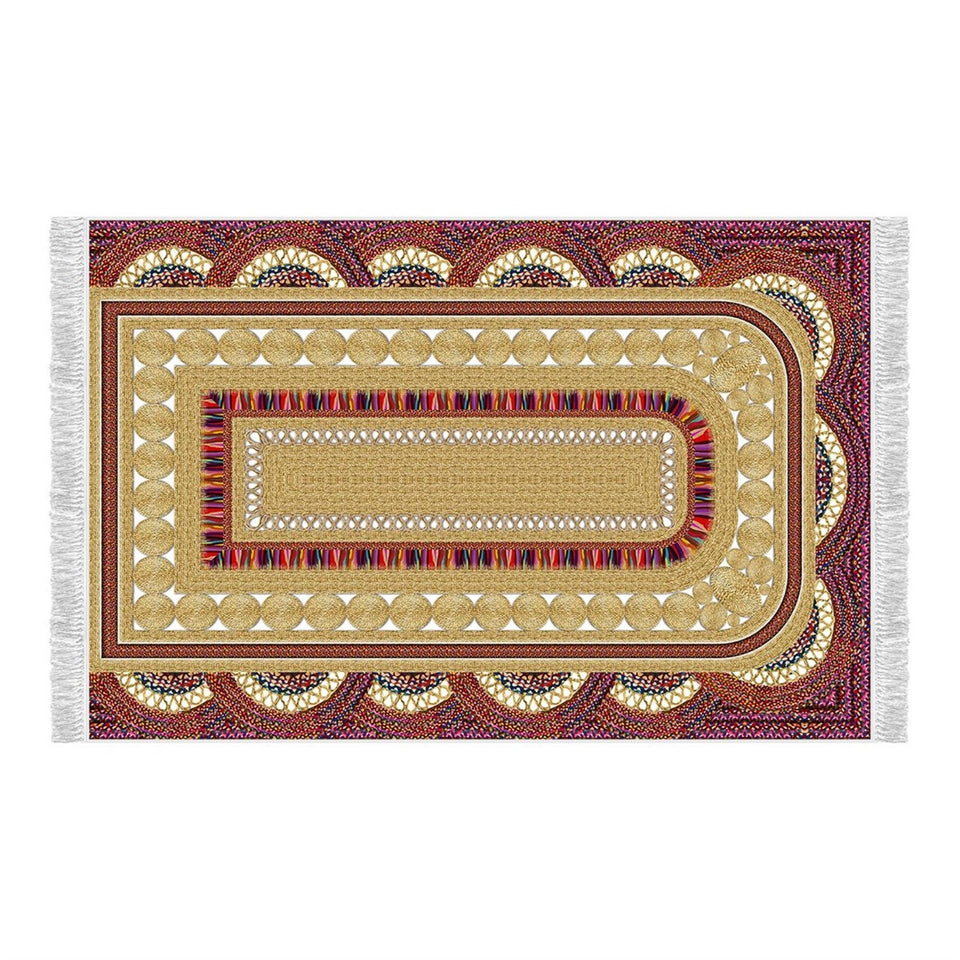 Al Andalus 2 Soft Padded Prayer Rug | Cotton Layer Janamaz | Anti Slip Backing Bamboo Cotton Prayer Mat | Islamic Gifts