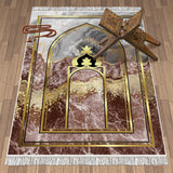 Colorful Mihrab 1 Soft Padded Prayer Rug | Cotton Layer Janamaz | Anti Slip Backing Bamboo Cotton Prayer Mat | Ramadan Islamic Gifts