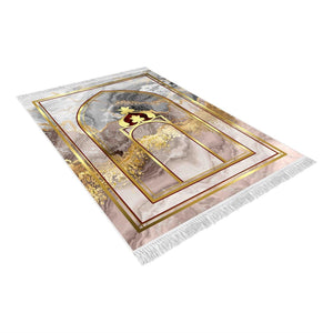 Colorful Mihrab 2 Soft Padded Prayer Rug | Cotton Layer Janamaz | Anti Slip Backing Bamboo Cotton Prayer Mat | Islamic Gifts
