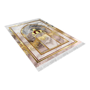 Šareni Mihrab 2 mekani podstavljeni molitveni tepih | Pamučni sloj Janamaz | Protuklizni podmetač od bambusovog pamuka za molitvu | Islamski pokloni