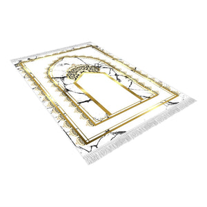 Mihrab Of Selimiye Mosque Soft Padded Prayer Rug | Cotton Layer Janamaz | Anti Slip Backing Bamboo Cotton Prayer Mat | Islamic Gifts