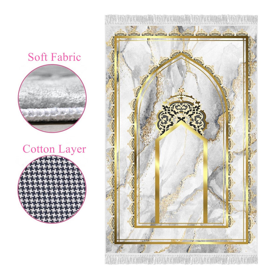 Mihrab of Ayasofya Soft Prayer Rug | Cotton Layer Janamaz | Anti Slip Backing Bamboo Cotton Prayer Mat | Islamic Gifts ürününün kopyası - islamicbazaar