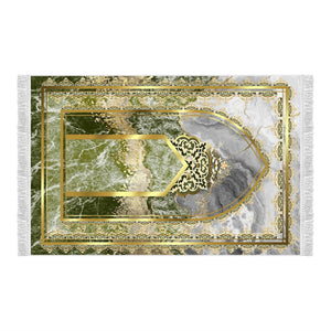 Mihrab of Ulu Mosque Soft Padded Prayer Rug | Cotton Layer Janamaz | Anti Slip Backing Bamboo Cotton Prayer Mat | Islamic Gifts