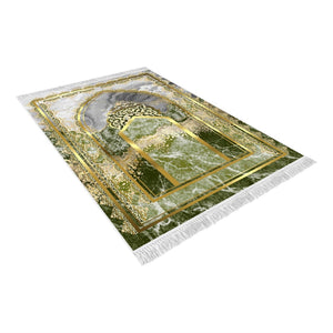 Mihrab of Ulu Mosque Soft Padded Prayer Rug | Cotton Layer Janamaz | Anti Slip Backing Bamboo Cotton Prayer Mat | Islamic Gifts