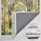 Mihrab of Ulu Mosque Soft Padded Prayer Rug | Cotton Layer Janamaz | Anti Slip Backing Bamboo Cotton Prayer Mat | Islamic Gifts