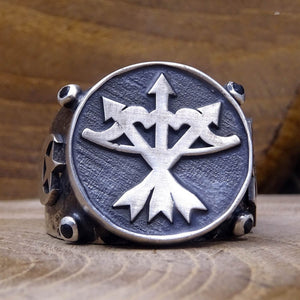Three Arrow And Bow Engraved Silver Ring for Men | Dirilis Ertugrul Ring | Personalized Ring | Silver Signet Ring | Resurrection Ertugrul