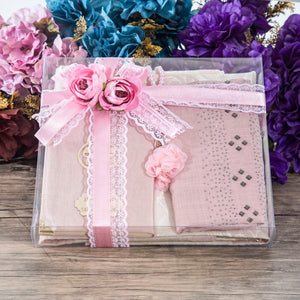 Pink Velvet Islamic Gift Box, Special Gift for Mother, Velvet Quran, 33 Bead Tasbih Set  Unique Gift AOK4