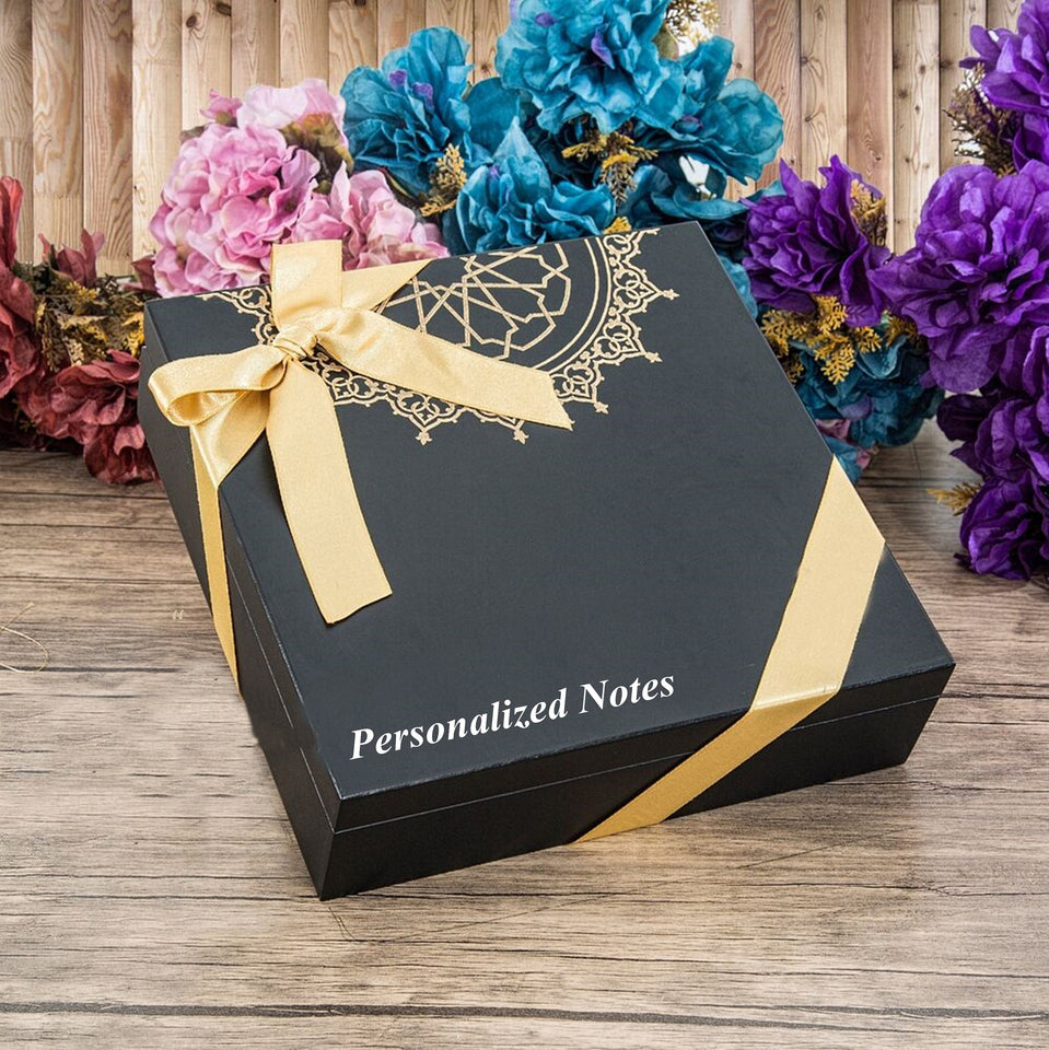 Special Design Black Gift Box | Prayer Mat | 33 Bead Tasbih Set | 33 Bead Tasbih Set | Personalized Gift