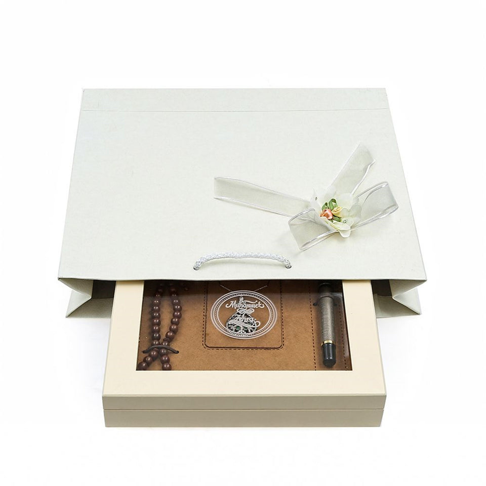 Personalized Family Gift Set | Pencil | 33 Bead Tasbih Set | Drop Necklace With Cubic | Personalized Gift