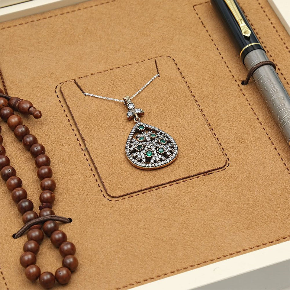 Personalized Family Gift Set | Pencil | 33 Bead Tasbih Set | Drop Necklace With Cubic | Personalized Gift
