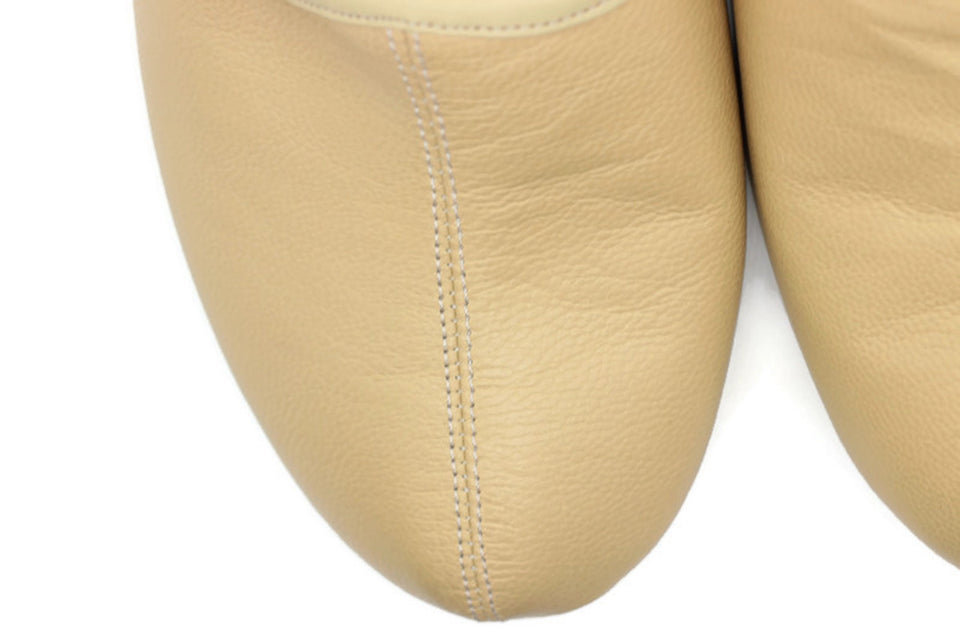 Genuine Leather Cream Feet Warmer Women Size | Winter Socks | Foot Warmers Socks | Shoes Slippers | Tawf Slippers | Leather Socks