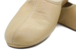 Echt leer crème voeten warmer vrouwen maat | Wintersokken | Voetwarmers Sokken | Schoenen Pantoffels | Tawf Pantoffels | Leren sokken