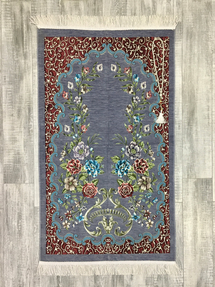 Indigo Garden Of Hagia Sophia Prayer Mat, Prayer Mat with Tasbeeh, Prayer Rug, Muslim Janamaz, Sajjada, Turkish Rug, Islamic Gift YSLM66