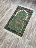 Green Almunawara Rawda Inspired Prayer Mat, Masjid an Nabawi Prayer Rug, Rawdah Sajdah Musalla Janamaz, Unique Islamic Gift
