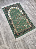 Green Almunawara Rawda Inspired Prayer Mat, Masjid an Nabawi Prayer Rug, Rawdah Sajdah Musalla Janamaz, Unique Islamic Gift