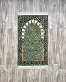 Green Almunawara Rawda Inspired Prayer Mat, Masjid an Nabawi Prayer Rug, Rawdah Sajdah Musalla Janamaz, Unique Islamic Gift
