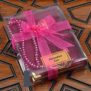 Single Pink Gift Box | Velvet Yaseen Book | Crystal Tasbeeh | Gift For Her | Gift For Mom | Islamic Gift | Personalized Gift