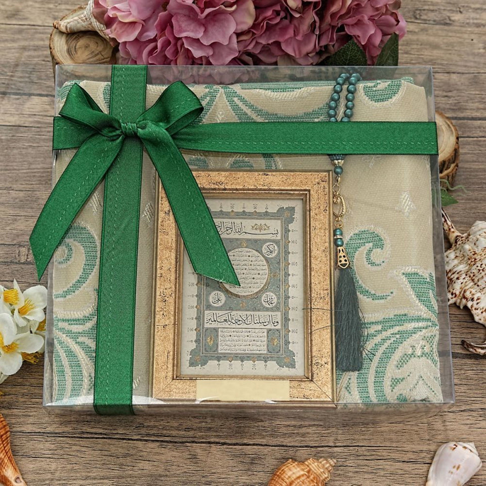 Gift Box Set | Islamic Gift | Tasbeeh | Prayer Mat | Table | Acetate Box |  Personalized Gift | Unique Gift | M701