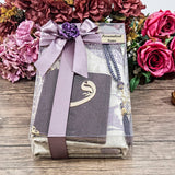 Velvet Purple Yaseen Book Gift Set | Prayer mat | 99 Pearl Prayer Beads Set | Personalized Gift | Acetate Box Decorated With Ribbon | M726