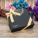 Special Design Black Wooden Gift Box | Gray Quran | 99 Bead Tasbeeh | Luxury Shawl | Special Design Box | Personalized Gift | AK19
