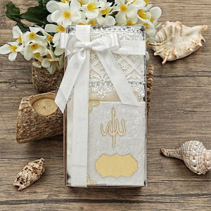 Special Pocket Size White Quran Gift Box | Cotton Shawl | Welcoming | Holy Book | Quran Gifts | M637