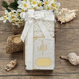 Special Pocket Size White Yaseen Book Gift Box | Cotton Shawl | Welcoming | Holy Book | Quran Gifts | M656