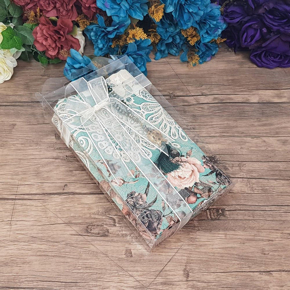 Hurrem Sultan Prayer Mat Gift Box | Crystal Tasbeeh | Acetate Box Decorated With Ribbon | Personalized Gift | Gift For Her | M537