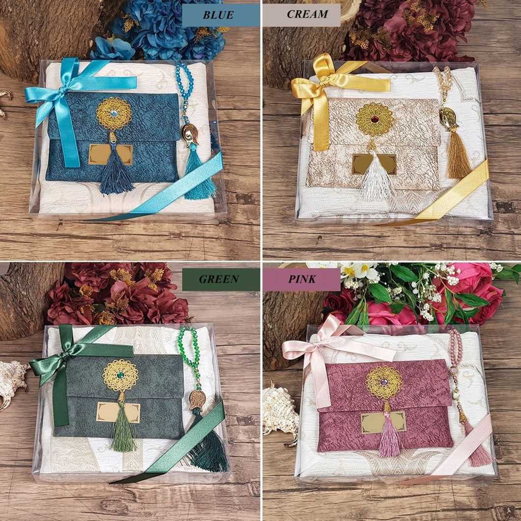 Yaseen Book Gift Box | 99 Beads Crystal Tasbeeh | Elegant Bag | Acetate Box Decorated With Ribbon | Personalized Gift | Unique Gift | MAKC