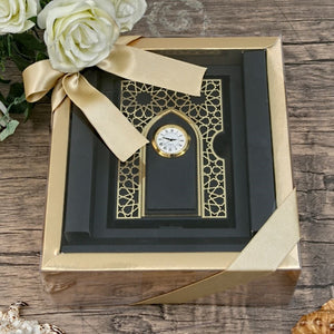 Desktop Clock Cover Velvet Quran Gift Box | Acetate Box Decorated With Ribbon | Personalized Gift | Unique Gift | 6979