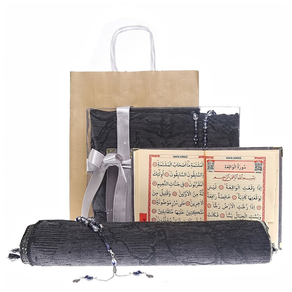 Velvet Yaseen Book Gift Box Set | Prayer Mat | 33 Beads Tasbeeh | Craft Bag | Unique Gift | Personalized Gift | AOJ0