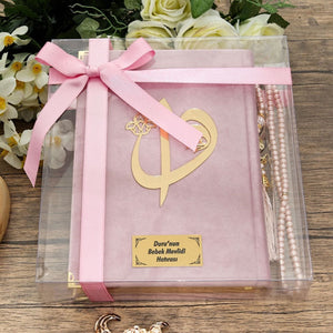 Pink Quran Gift Set, Quran Favors, Islamic Wedding Gift, Prayer Mat Set, Hajj Mabrour, Hajj Favors, Mevlut Favors, Ameen Gift